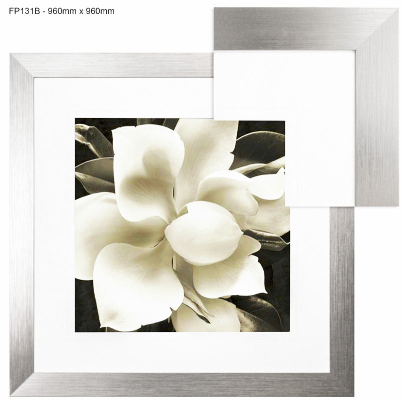 FP131B Wall décor art framed print floral silver frame